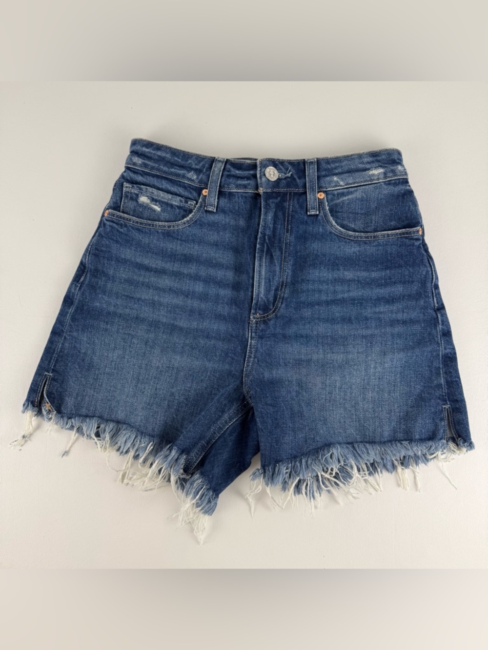 PAIGE Dani High Rise Distressed Denim Shorts in "Whim"